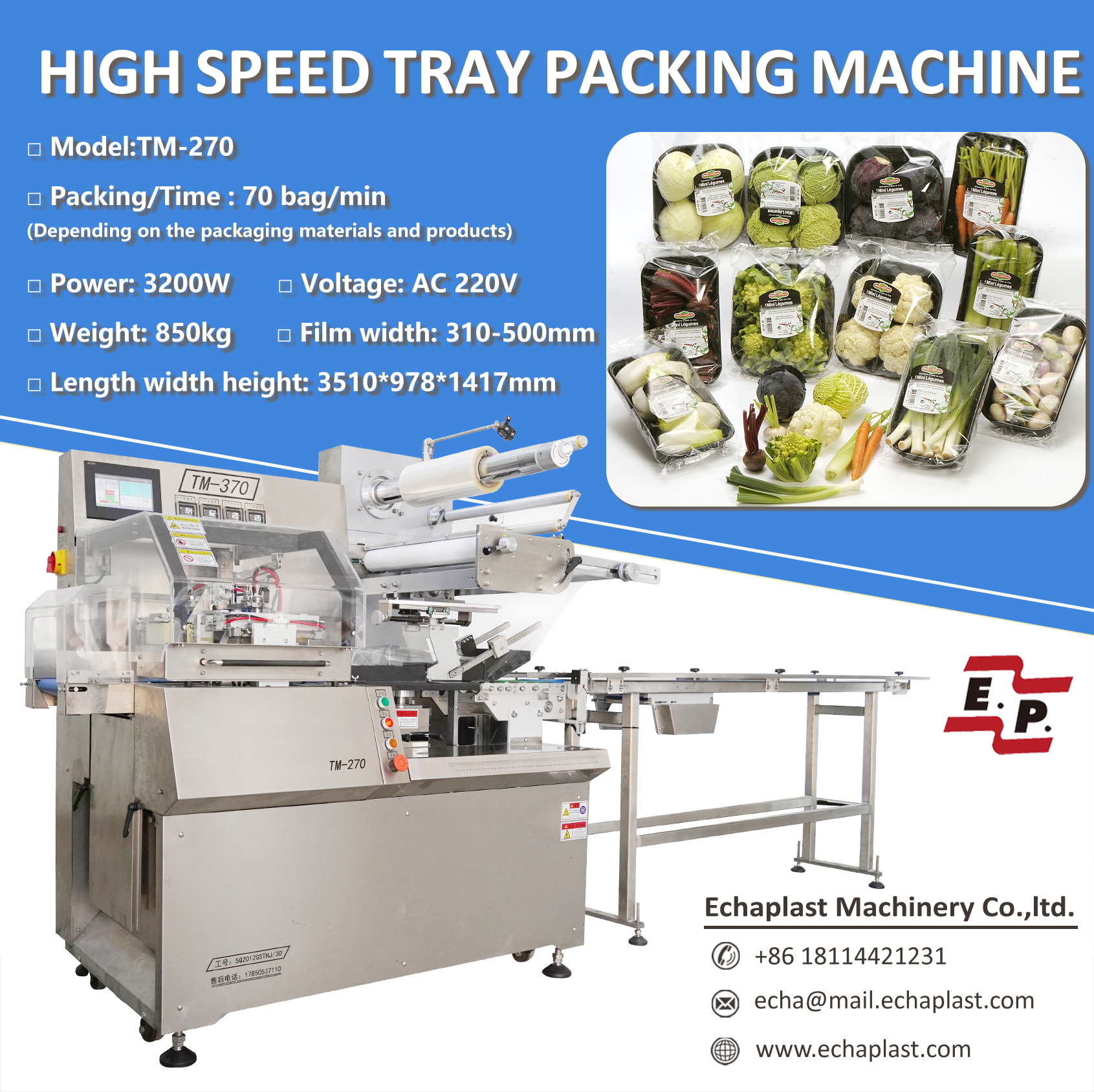 High Speed Tray Packing Machine-English-2